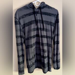 On the Byas Charcoal and Black Striped Hoodie